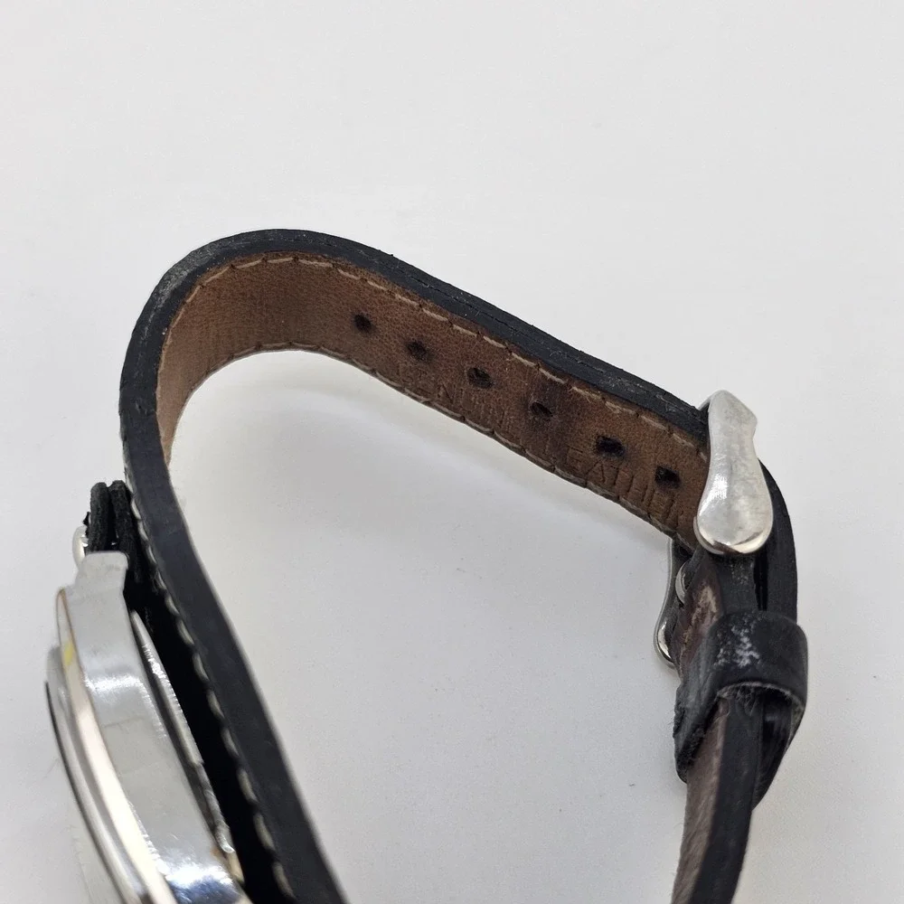 Relic Women's Watch 26mm Gray Dial Black Leather‎ Cuff Band New Battery